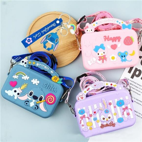 Cute crossbody bag for girls small silicone shoulder purse wallet with zipper po - Picture 7 of 8